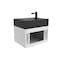 Castello Usa Nile 24-inch White Vanity Set with Black Top and Black Handles CB-MC-24W-BL-2053-BL - alternate 4